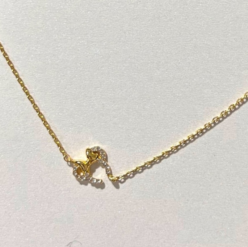 BaubleBar Gold Heart Pendant Necklace with Clear Stones